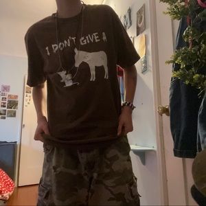 CUSTOM VINTAGE I DONT GIVE A RATS ASS BROWN TEE